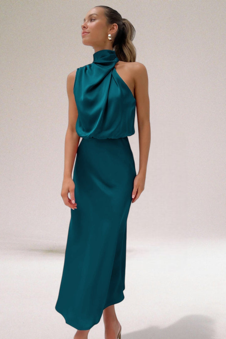 Flavia™ Elegante Glamoureuze Satijnen Jurk