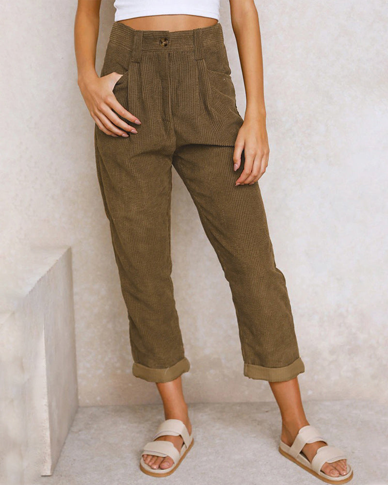 Stevige hoge taille broek