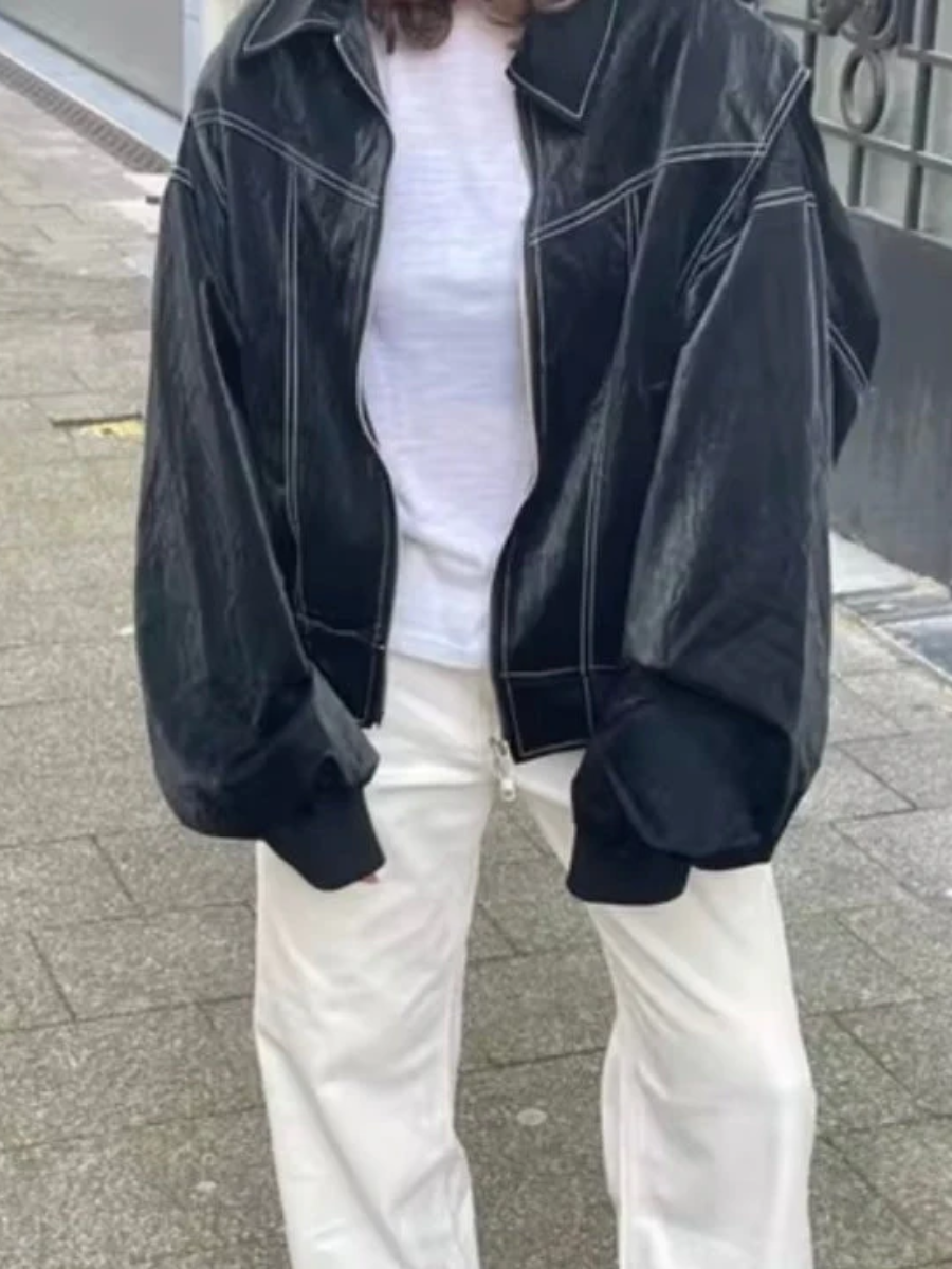Lisa - Luxe Imitatieleren Bomberjack