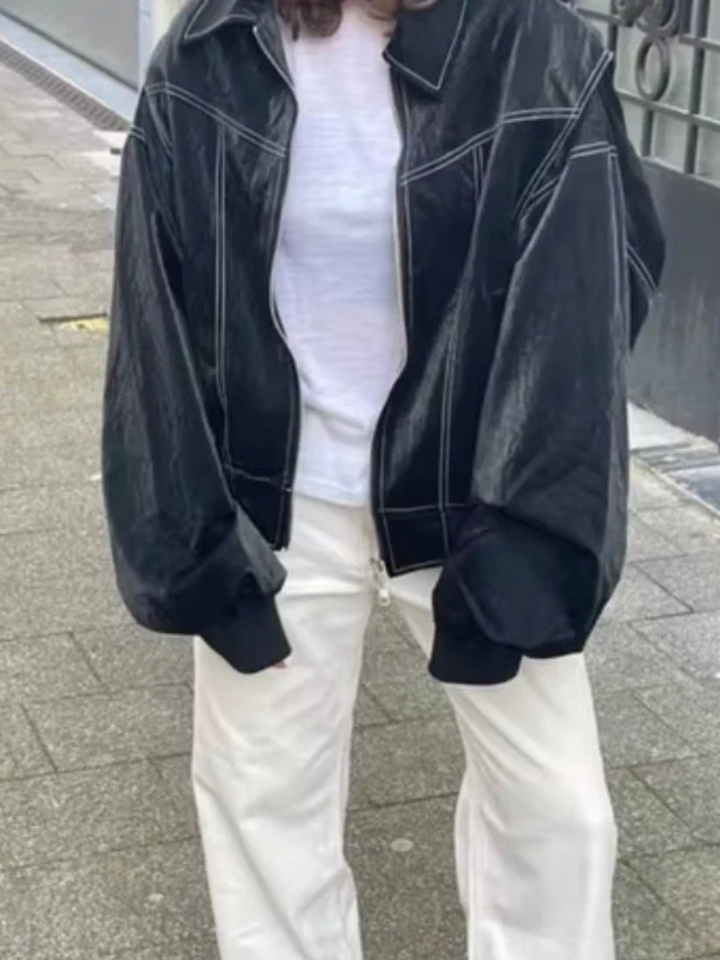 Lisa - Luxe Imitatieleren Bomberjack