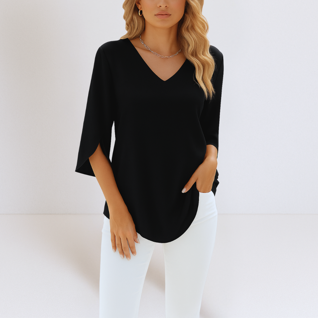 Koelman | Chic Zomerblouse met V-Hals – Licht, Stijlvol & Verfijnd