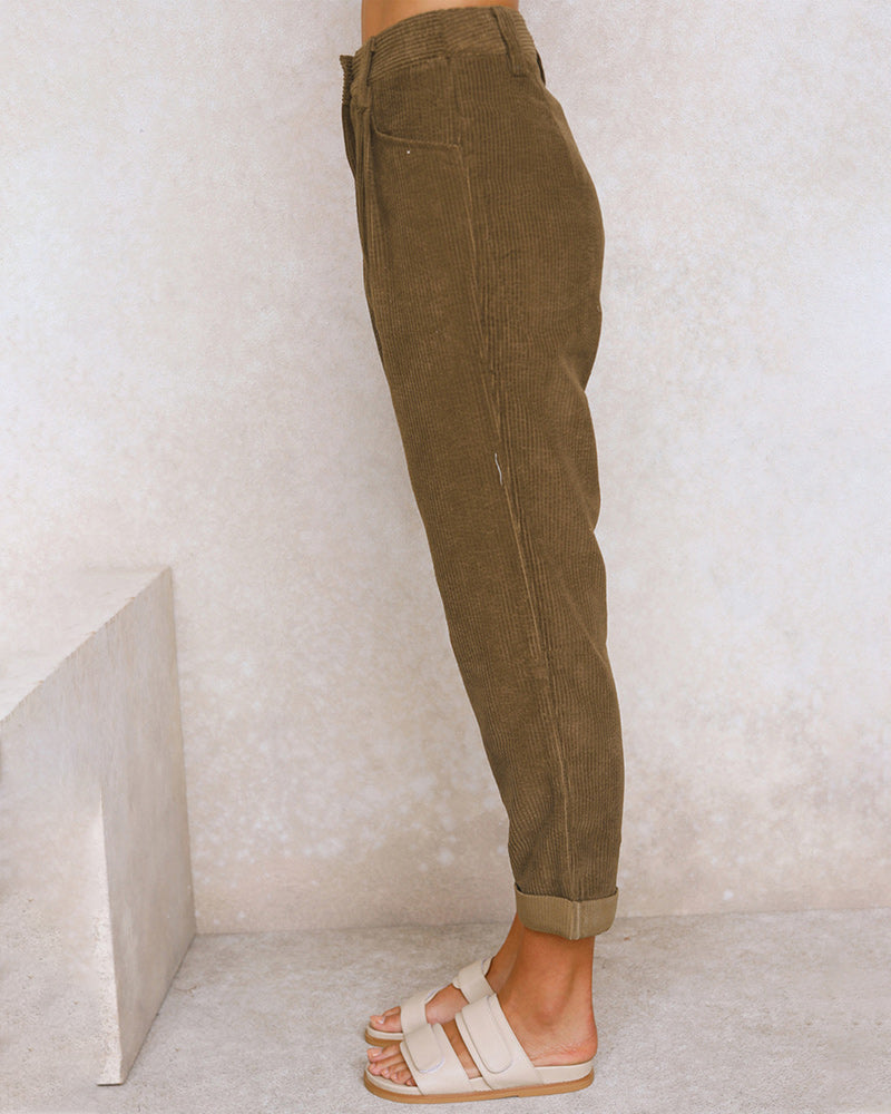 Stevige hoge taille broek