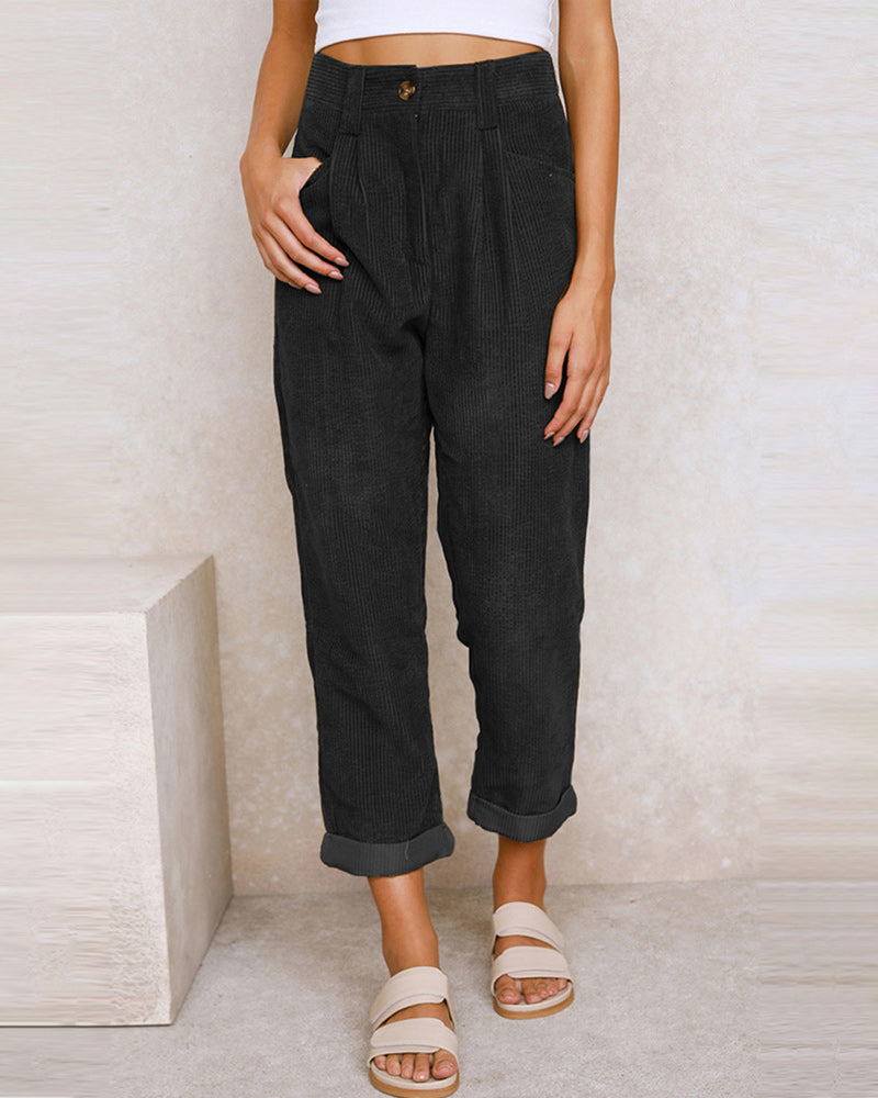 Stevige hoge taille broek