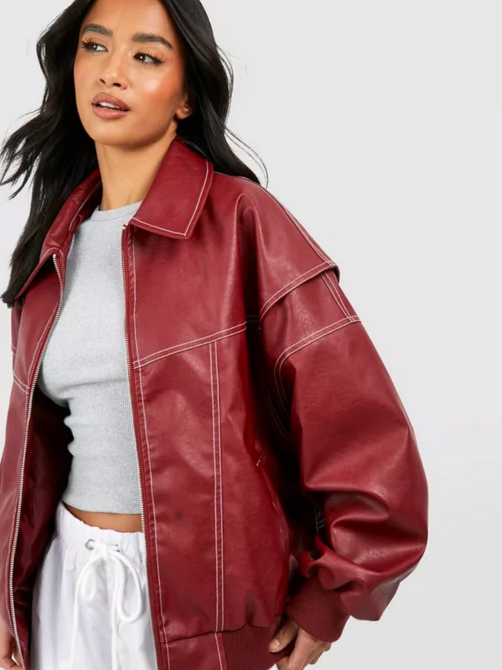 Lisa - Luxe Imitatieleren Bomberjack