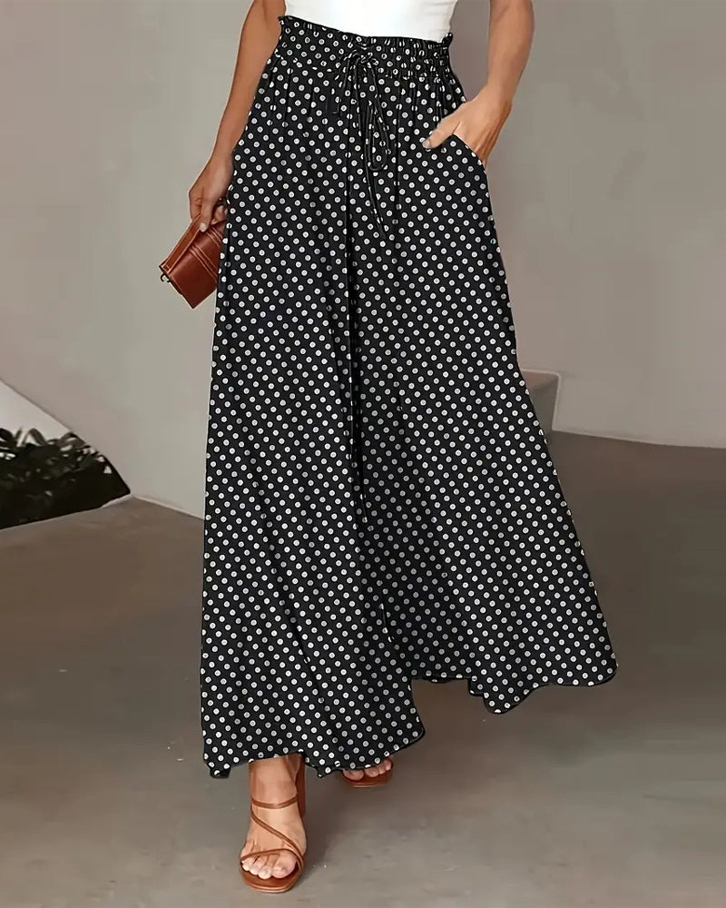 Long Polka Dot Print Broek