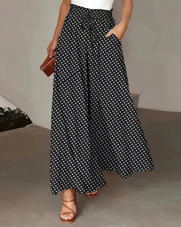 Long Polka Dot Print Broek