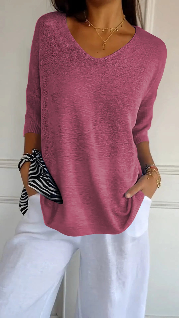 Anna - Elegante Gebreide Top met V-hals