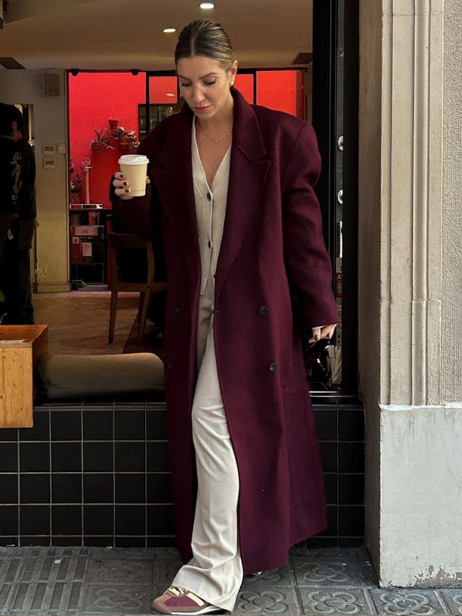 Luxurious Burgundy Oversized Jacket