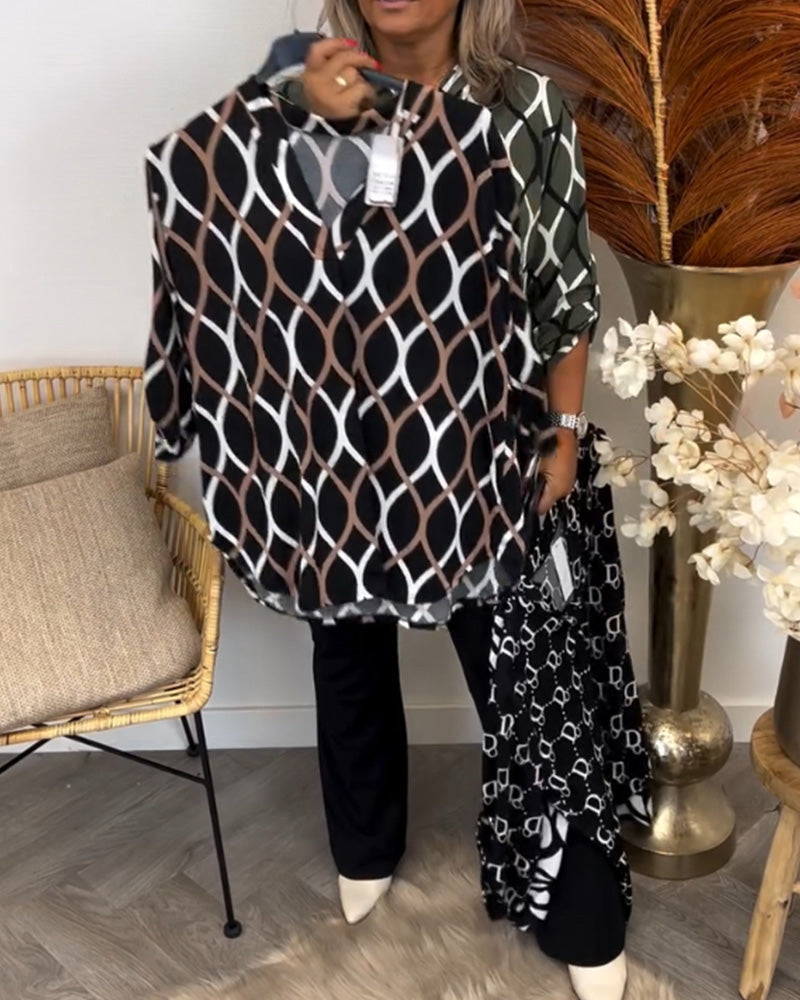 Koelman | Chic Casual Blouse met Elegant Patroon – Perfecte Balans van Comfort en Stijl