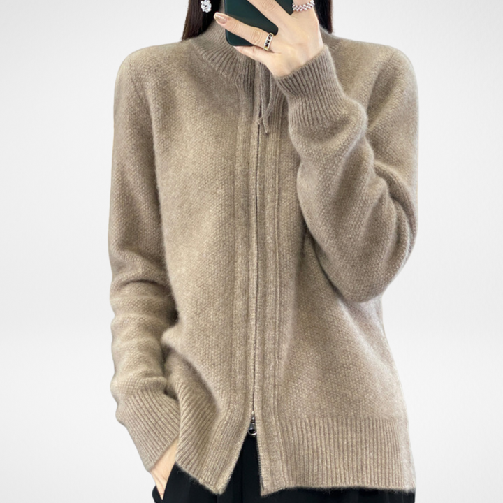 Lisa | Luxe Kasjmier Vest met Ritssluiting