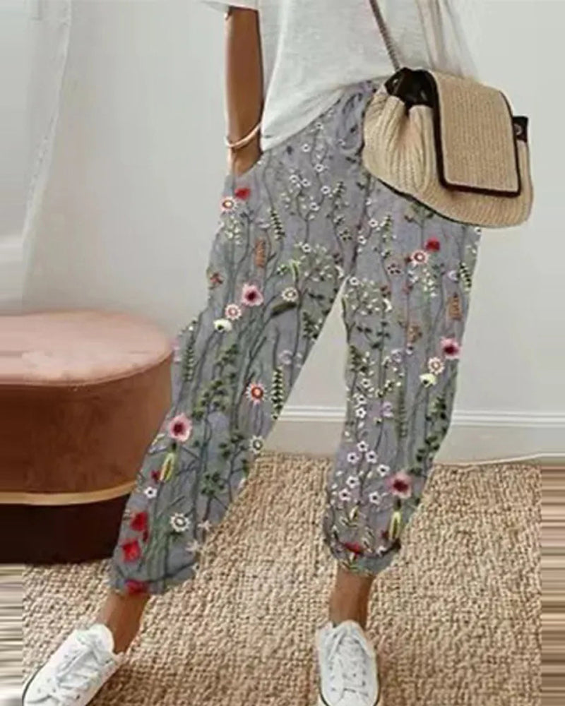 Dames Casual Katoen-Linnen Broek