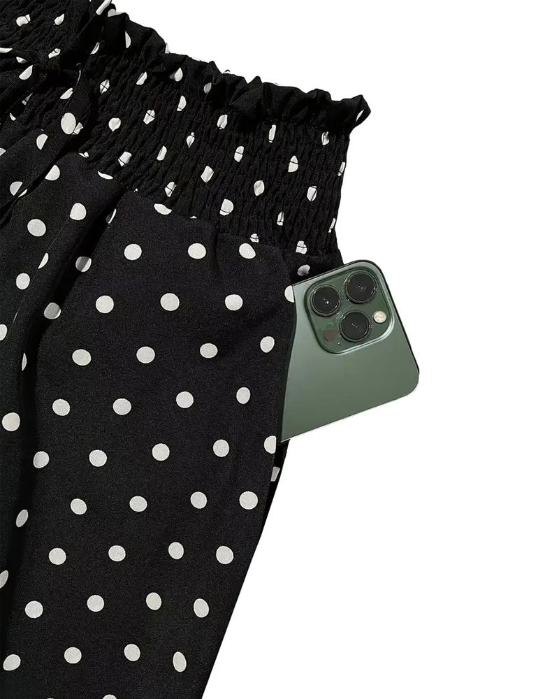 Long Polka Dot Print Broek