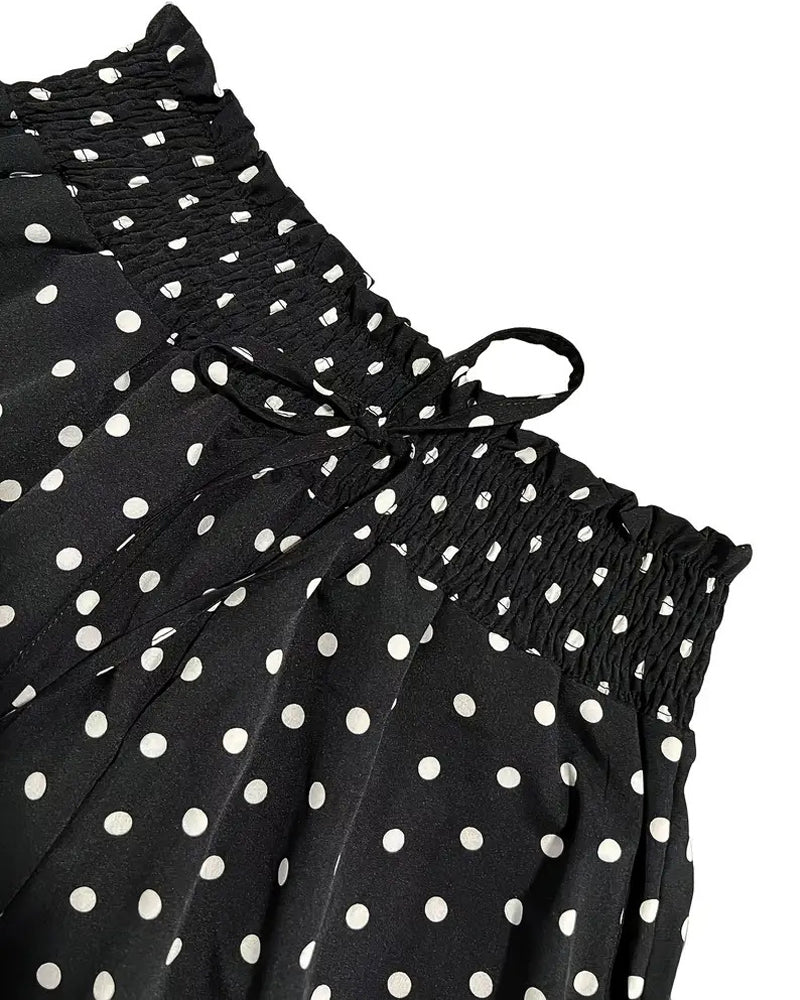 Long Polka Dot Print Broek