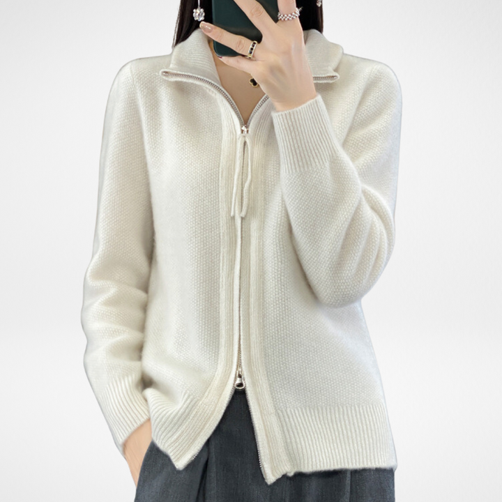 Lisa | Luxe Kasjmier Vest met Ritssluiting
