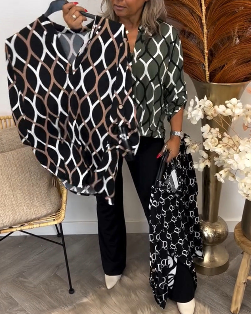 Koelman | Chic Casual Blouse met Elegant Patroon – Perfecte Balans van Comfort en Stijl