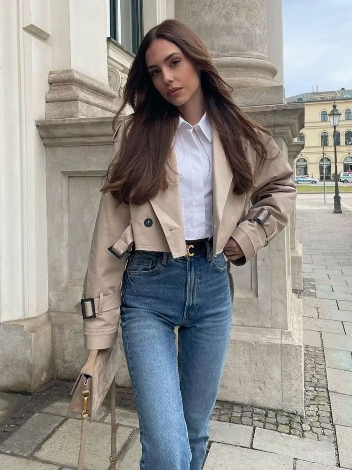 Bella - Chic Cropped Trenchcoat