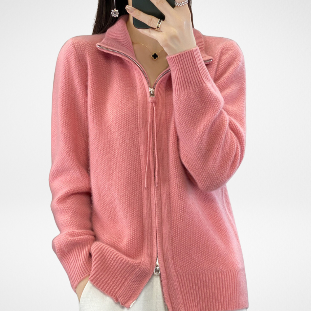 Lisa | Luxe Kasjmier Vest met Ritssluiting
