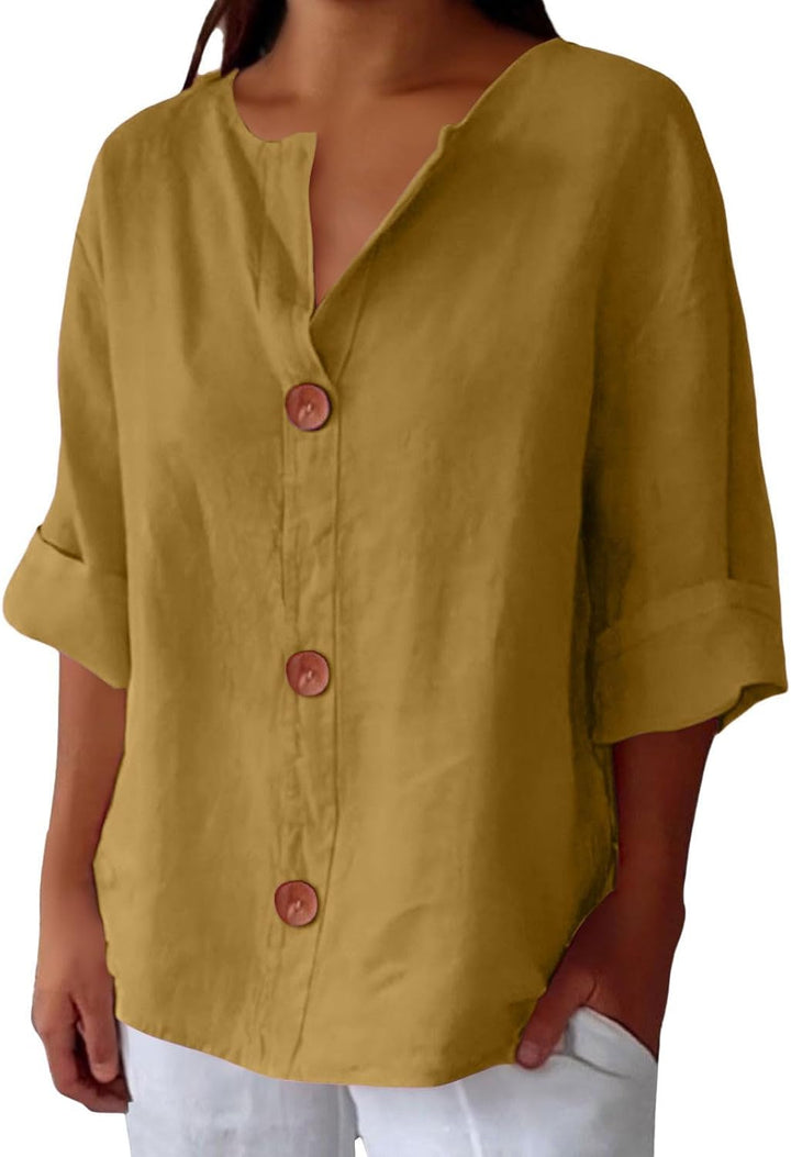 Clara - Effortlessly Chic Linen Blouse
