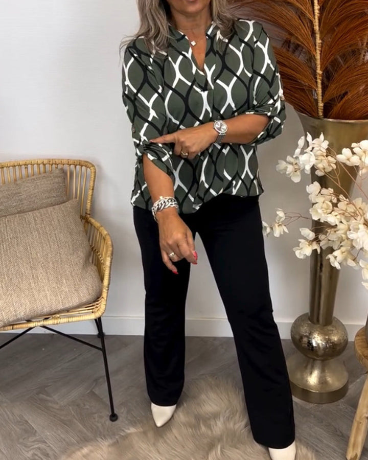 Koelman | Chic Casual Blouse met Elegant Patroon – Perfecte Balans van Comfort en Stijl