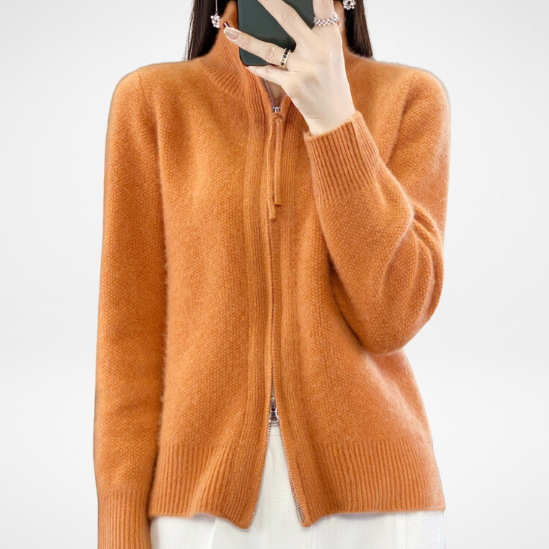 Lisa | Luxe Kasjmier Vest met Ritssluiting
