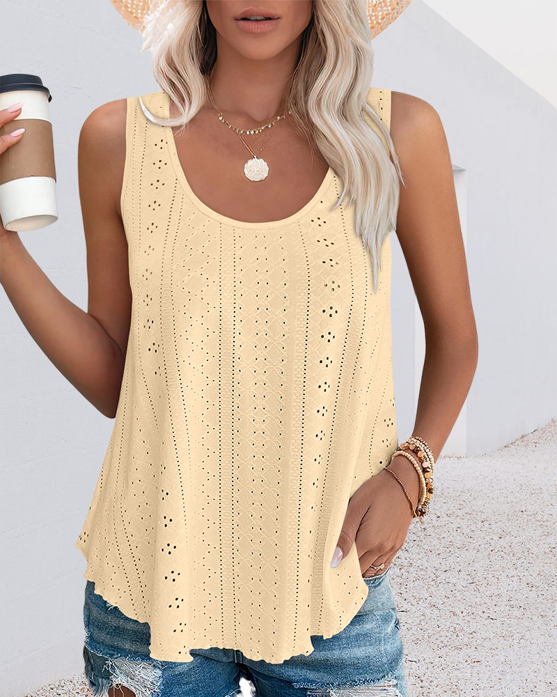 Losse Mouwloze Tanktop met Ronde Hals