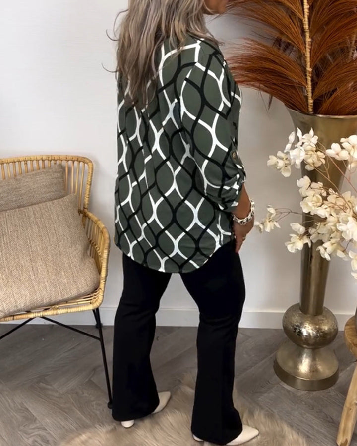 Koelman | Chic Casual Blouse met Elegant Patroon – Perfecte Balans van Comfort en Stijl