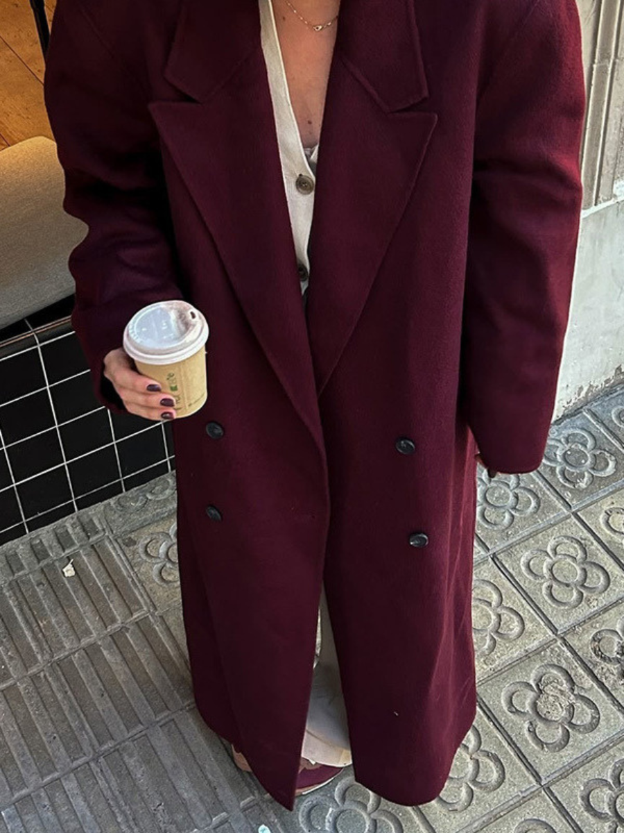 Luxurious Burgundy Oversized Jacket