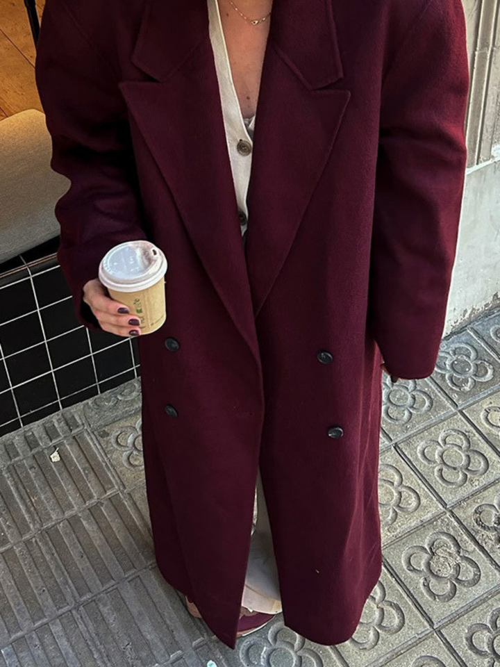 Luxurious Burgundy Oversized Jacket