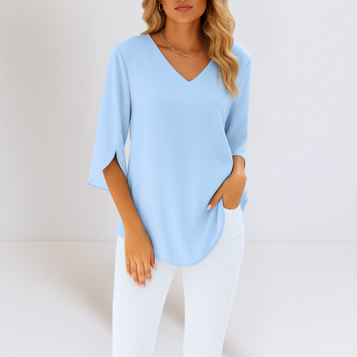 Koelman | Chic Zomerblouse met V-Hals – Licht, Stijlvol & Verfijnd