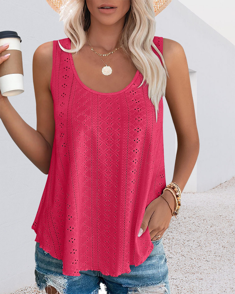Losse Mouwloze Tanktop met Ronde Hals