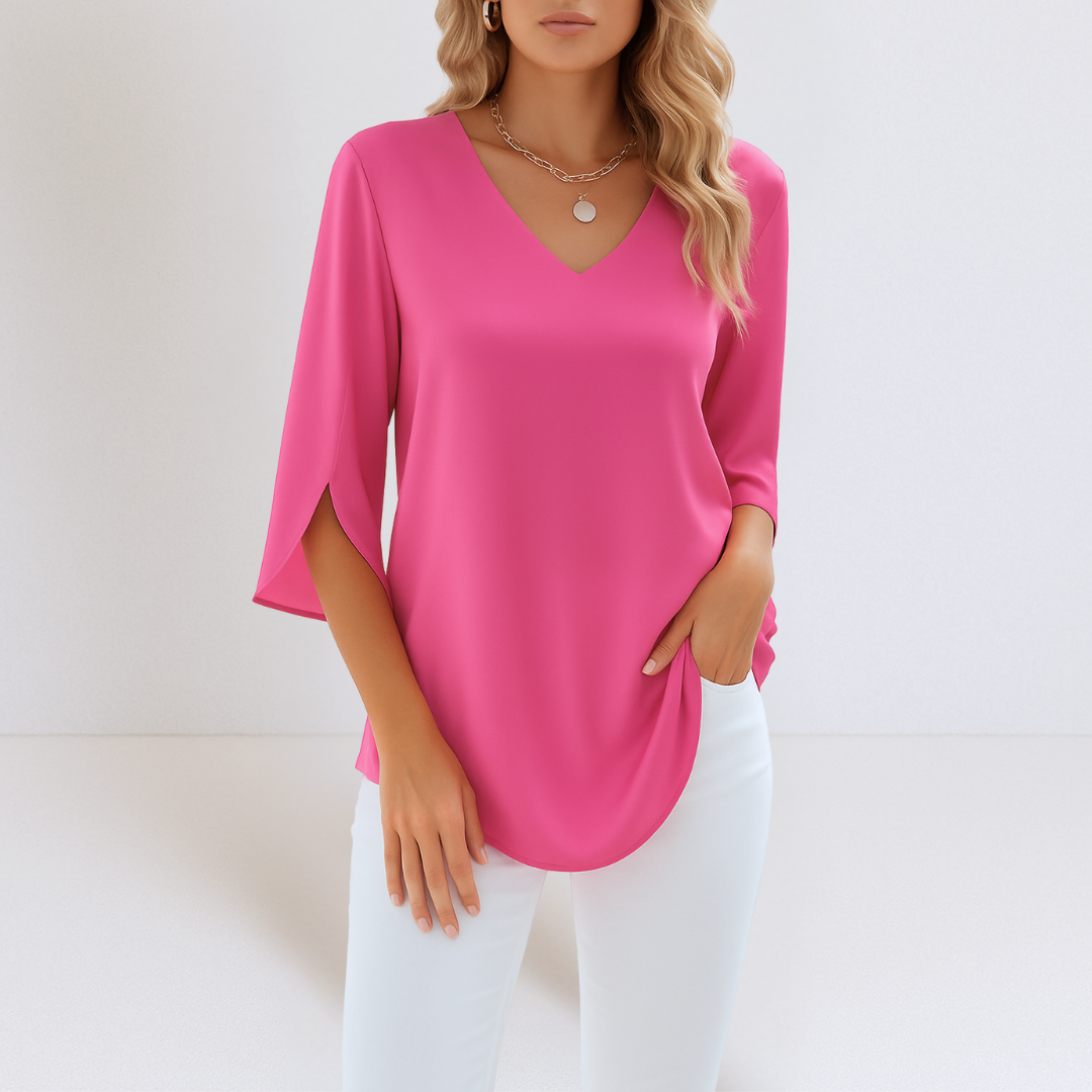 Koelman | Chic Zomerblouse met V-Hals – Licht, Stijlvol & Verfijnd
