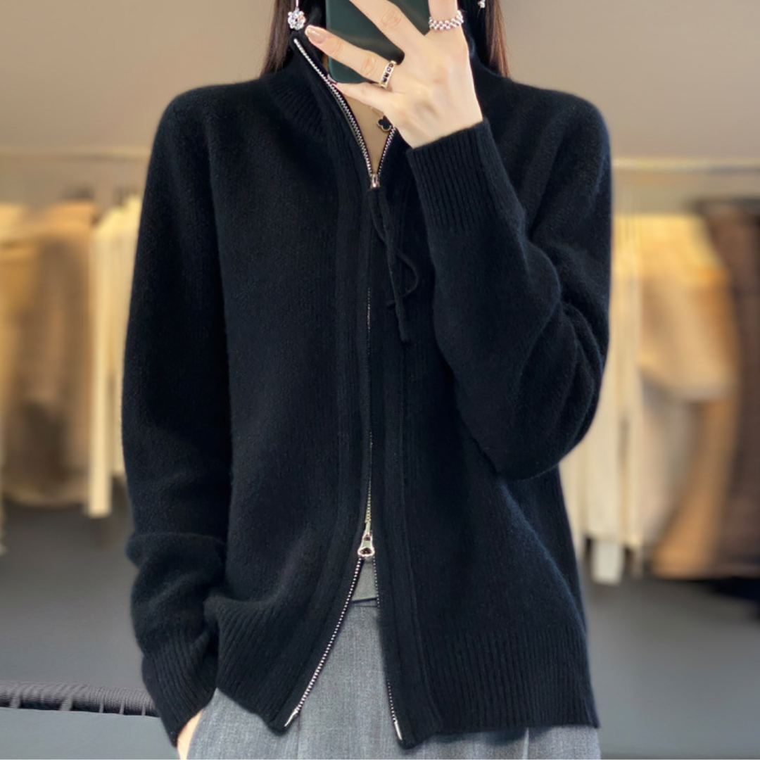 Lisa | Luxe Kasjmier Vest met Ritssluiting