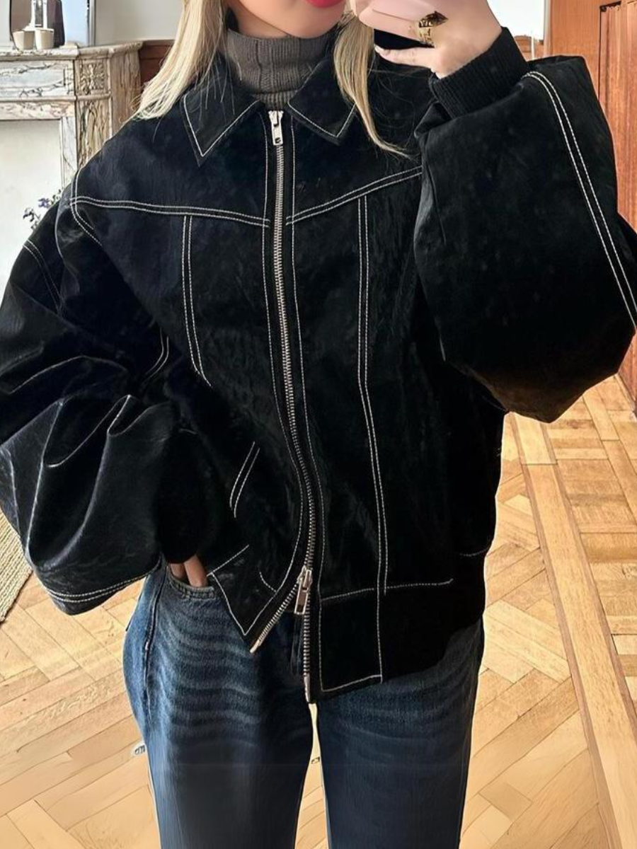 Lisa - Luxe Imitatieleren Bomberjack