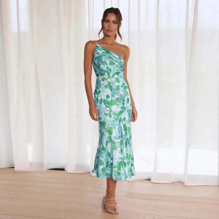Sienna - Elegante asymmetrische maxi jurk met bloemmotief voor dames