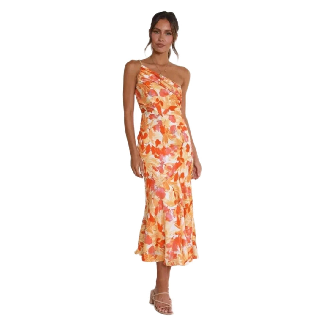 Sienna - Elegante asymmetrische maxi jurk met bloemmotief voor dames