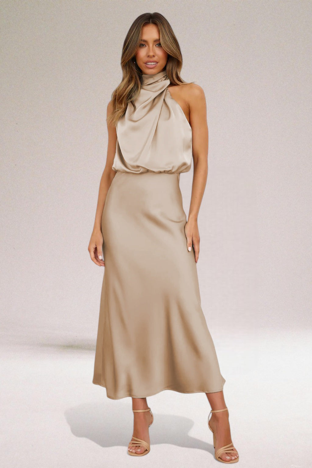 Flavia™ Elegante Glamoureuze Satijnen Jurk