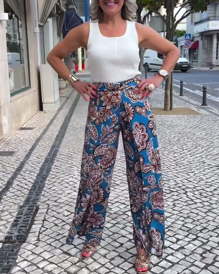 Losse Rechte Bedrukte Broek