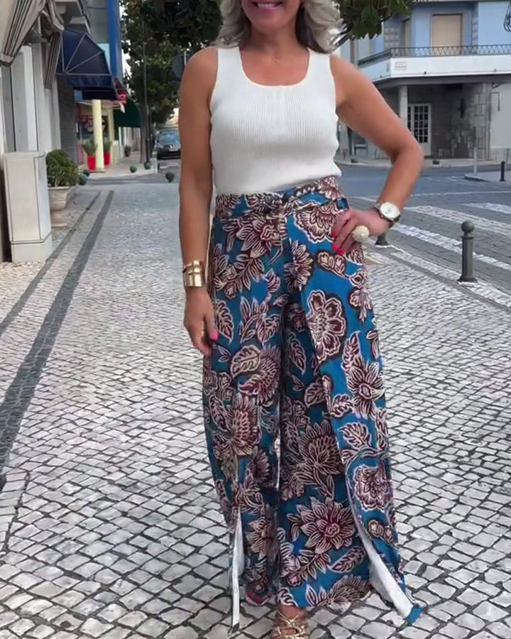 Losse Rechte Bedrukte Broek