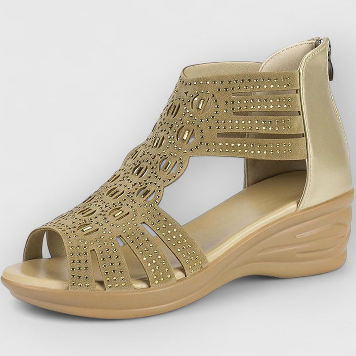 Mirone™ | Stunning Wedge Rhinestone Gladiator Sandals