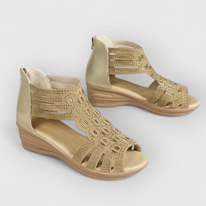 Mirone™ | Stunning Wedge Rhinestone Gladiator Sandals