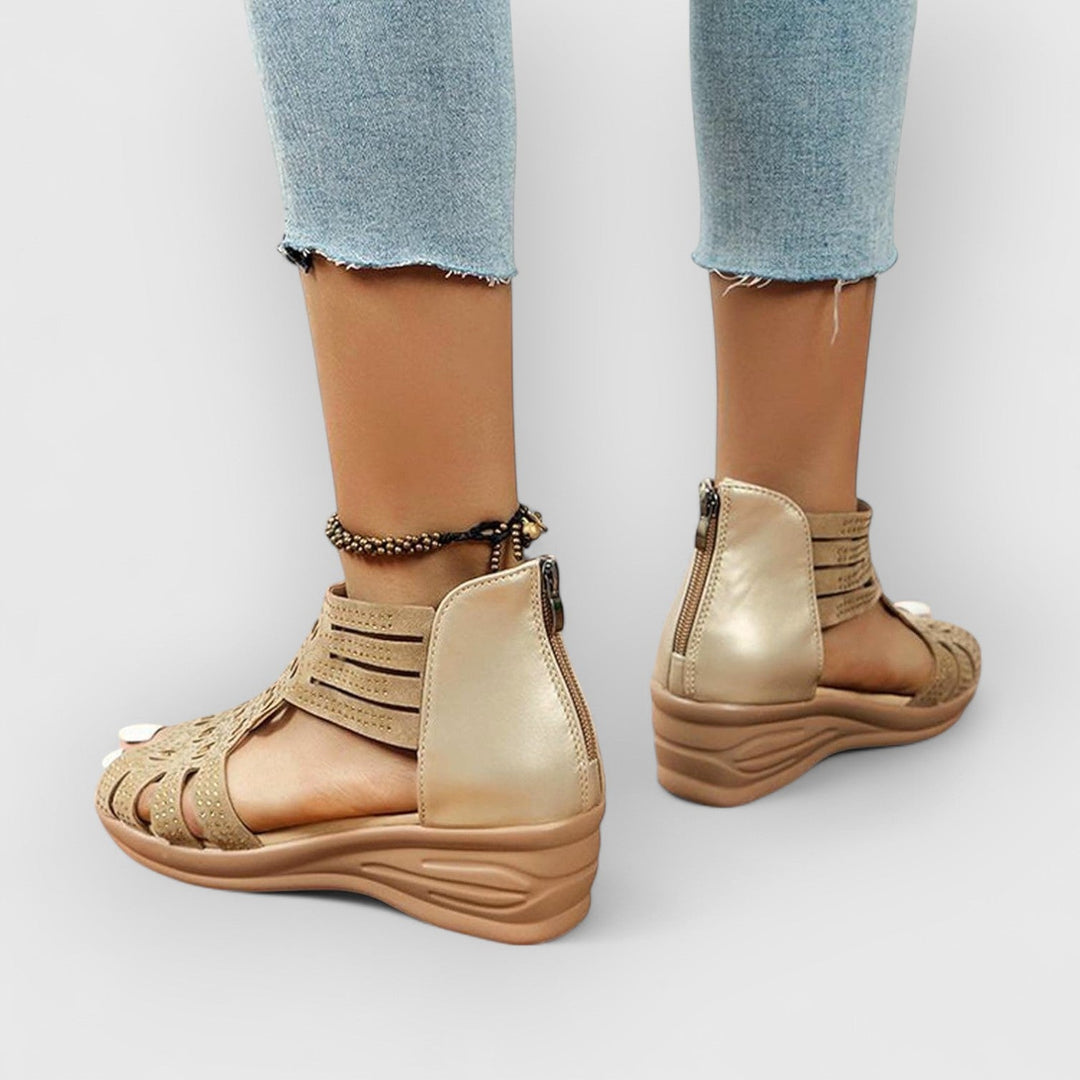 Mirone™ | Stunning Wedge Rhinestone Gladiator Sandals