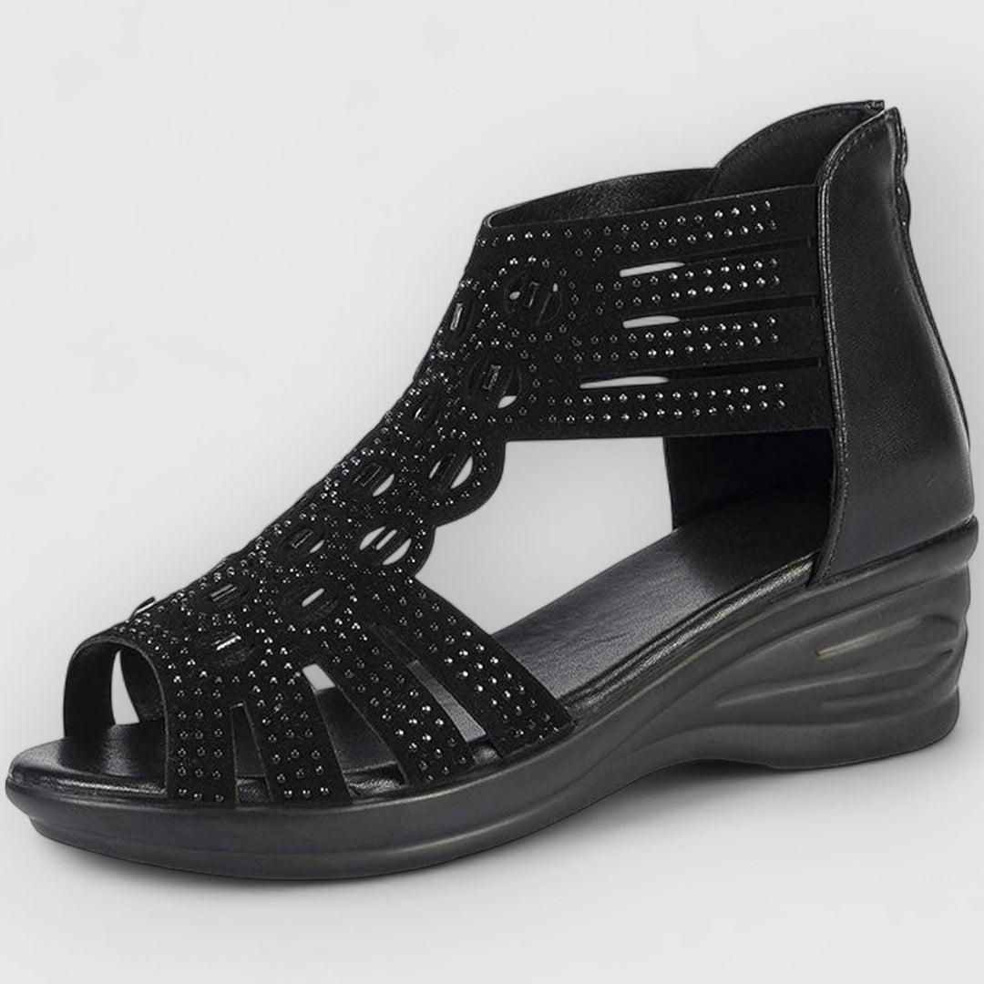 Mirone™ | Stunning Wedge Rhinestone Gladiator Sandals