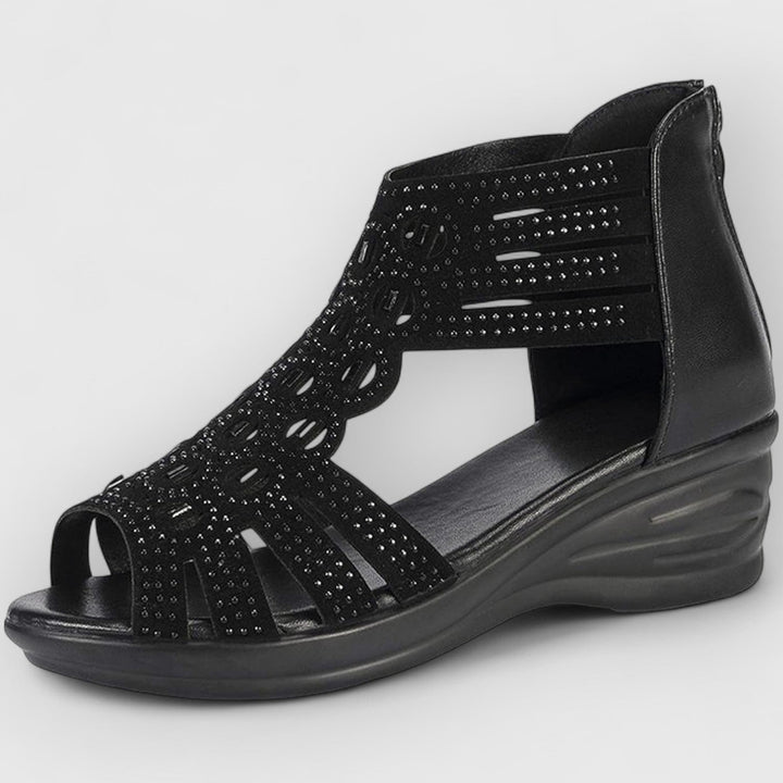 Mirone™ | Stunning Wedge Rhinestone Gladiator Sandals